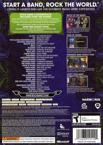 Rock Band 2 Xbox 360 / Használt